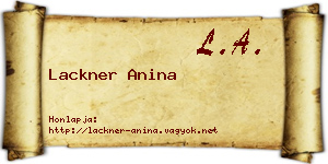 Lackner Anina névjegykártya